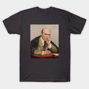 André Gide portrait and quote: Only those things are beautiful which are inspired by madness and written by reason. T-Shirt